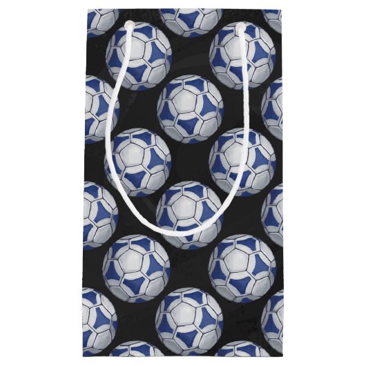Blue and White Futbal Pattern Klein Cadeauzakje (Voorkant)