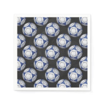 Blue and White Futbal Pattern