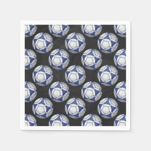 Blue and White Futbal Pattern Servetten (Voorkant)