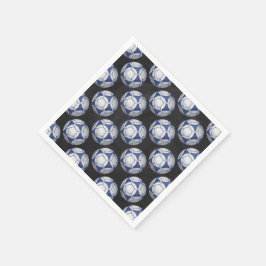 Blue and White Futbal Pattern Servetten