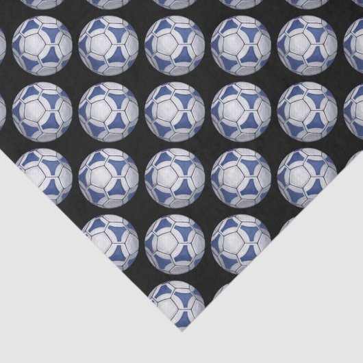Blue and White Futbal Pattern Tissuepapier (Detail)