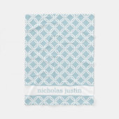 Blue and White Geometric Personalized Baby Fleece Deken (Voorkant)