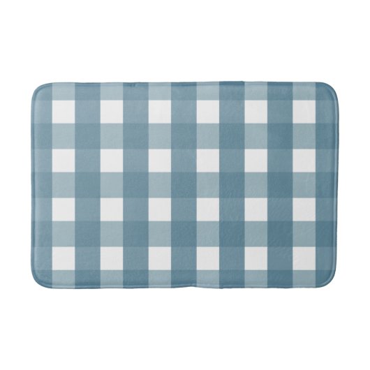 Blue and White Gingham Bath Mat (Voorkant)