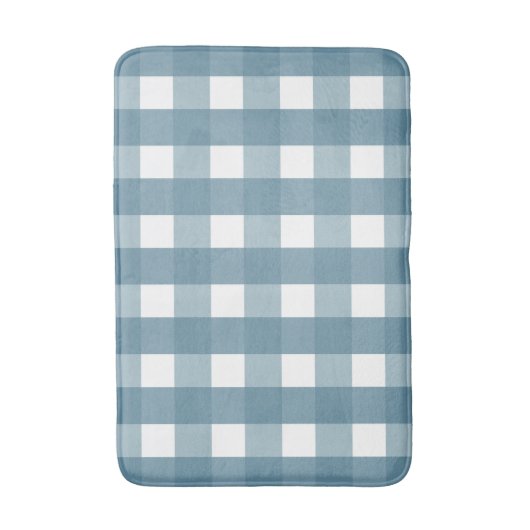 Blue and White Gingham Bath Mat (Voorkant Verticaal)
