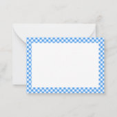 Blue And White Gingham Buffalo Plaid Thank You Notitiekaartje (Achterkant)