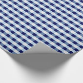 Blue And White Gingham  Cadeaupapier (Hoek)