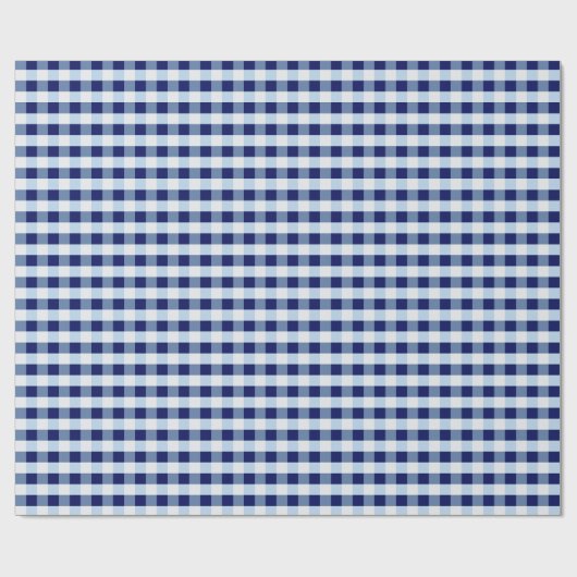 Blue And White Gingham  Cadeaupapier (Vlak)