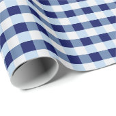 Blue And White Gingham Cadeaupapier (Rol Hoek)