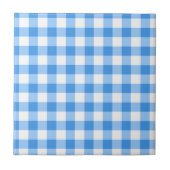 Blue and White Gingham Check Pattern Tegeltje (Voorkant)