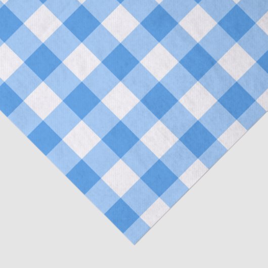 Blue and White Gingham Check Pattern Tissuepapier (Detail)