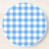 Blue and White Gingham Check Pattern Zandsteen Onderzetter (Voorkant)