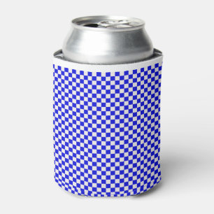 Blue and White Gingham Checkered Blikjeskoeler