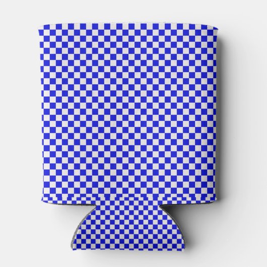 Blue and White Gingham Checkered Blikjeskoeler (Achterkant)