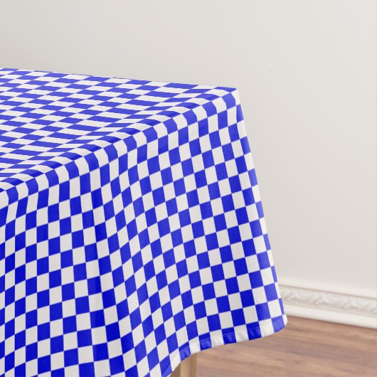 Blue and White Gingham Checkered Tafelkleed (Voorbeeld)