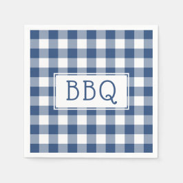 Blue and White Gingham Pattern BBQ Party Servet