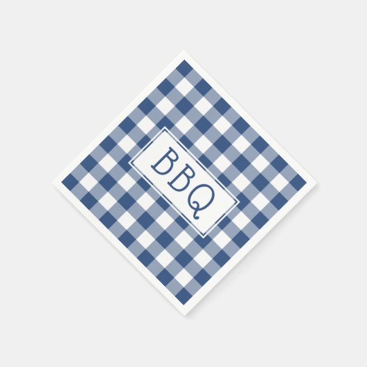 Blue and White Gingham Pattern BBQ Party Servet (Hoek)