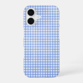 Blue and White Gingham Pattern iPhone 16 Hoesje (Achterkant)