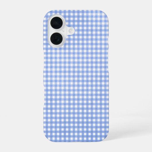 Blue and White Gingham Pattern iPhone 16 Hoesje (Achterkant)
