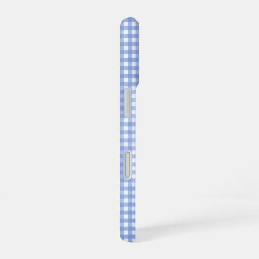 Blue and White Gingham Pattern iPhone 16 Hoesje (Rechterkant)