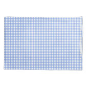Blue and White Gingham Pattern Kussensloop (Achterkant-Links)