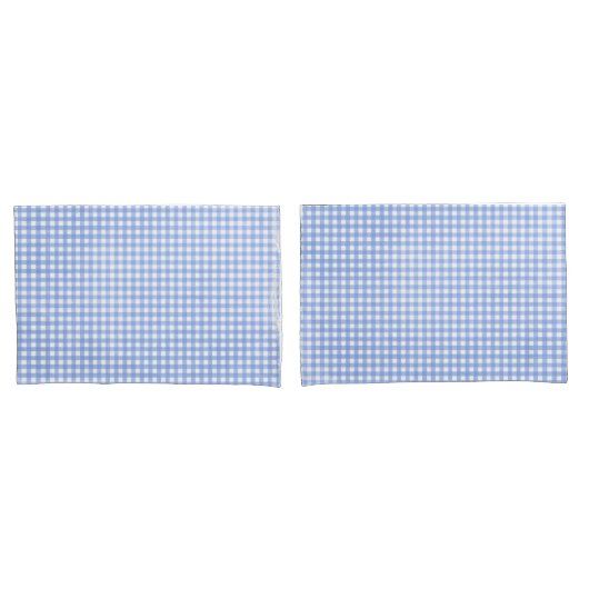 Blue and White Gingham Pattern Kussensloop (Voorkant-Set)
