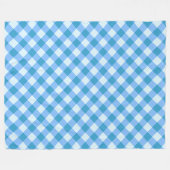 Blue and White Gingham Pattern Picnic Blanket Fleece Deken (Voorkant (Horizontaal))
