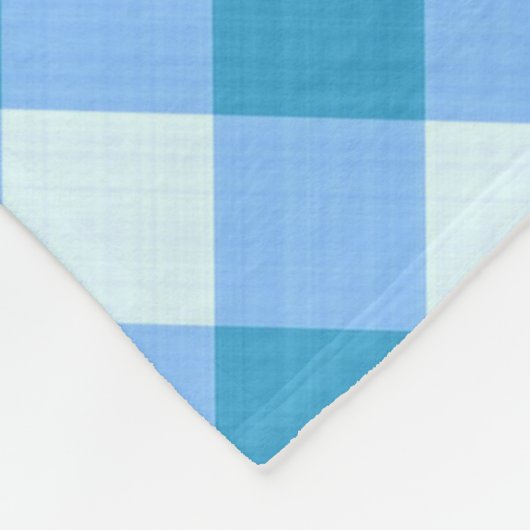 Blue and White Gingham Pattern Picnic Blanket Fleece Deken (Hoek)