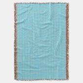 Blue and white gingham patterned blanket  deken (Voorkant Verticaal)