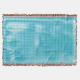 Blue and white gingham patterned blanket  deken