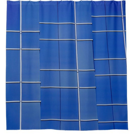 Blue and white glass windows douchegordijn (Voorkant)