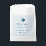 Blue and White Hangover Relief Kit Favor Bags Bedankzakje<br><div class="desc">Eenvoudig,  chic en leuk blauw en wit aanpasbare Hangover Relief Kit gunt tassen om alle goeds voor je harde vrienden te doen.</div>