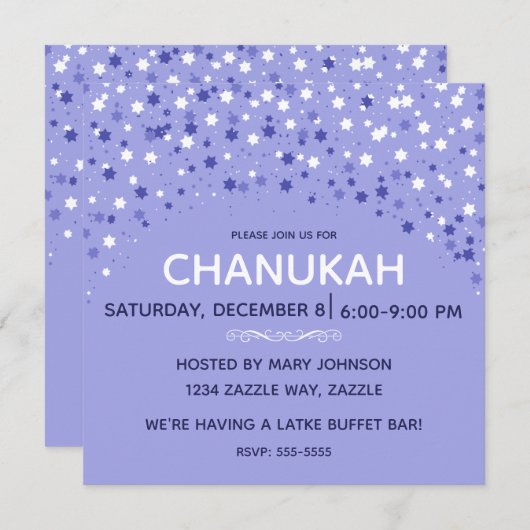 Blue and White Hanukkah Stars Kaart (Voorkant / Achterkant)