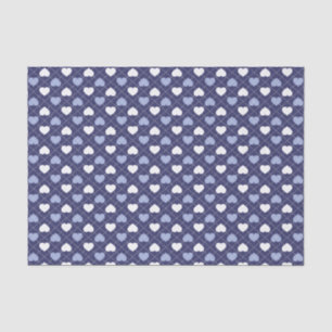 Blue and White Hearts Argyle Pattern Tissuepapier