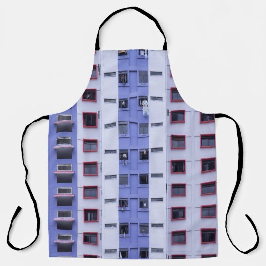 Blue and white high-rise building schort (Voorkant)