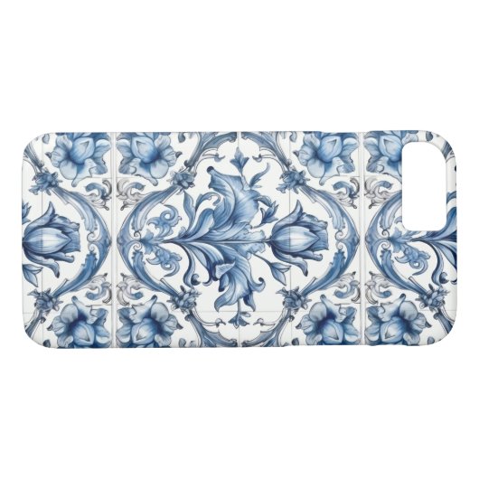 Blue and White Holland Pottery Tegel Case-Mate iPhone Case (Achterkant (Horizontaal))