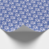 Blue and White Horses Wrapping Paper Cadeaupapier (Hoek)