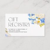 Blue and White Hydrangeas Baby shower Registry Informatiekaartje (Voorkant)