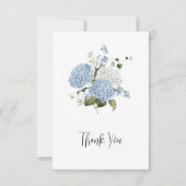 Blue and White Hydrangeas Floral Wedding Thank You Bedankkaart (Voorkant)