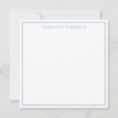 Blue and White Hydrangeas on Stripes Monogram Notitiekaartje (Achterkant)