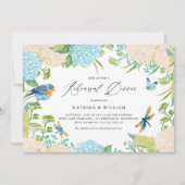 Blue and White Hydrangeas Rehearsal Dinner Kaart (Voorkant)