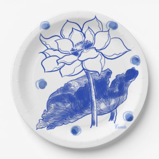 blue and white　Japanese traditional　plate 紙皿 大 Papieren Bordje