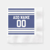 Blue and White Jersey Stripes Custom Name Number Servet (Voorkant)