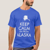 Blue and White Keep Calm I's from Alaska T-shirt (Voorkant)