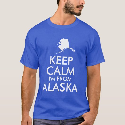 Blue and White Keep Calm I's from Alaska T-shirt (Voorkant)