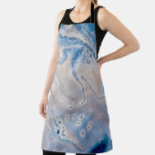 Blue and white liquid art schort (Insitu)