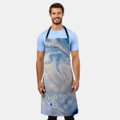 Blue and white liquid art schort (Gedragen)