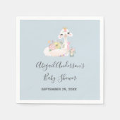 Blue and White Llama Baby Boy baby shower Napkin Servet (Voorkant)