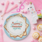 Blue and White Matzah Jewish Holiday Passover Papieren Bordje (Feest)