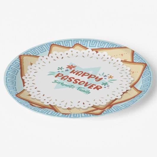 Blue and White Matzah Jewish Holiday Passover Papieren Bordje (Gekanteld)