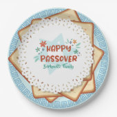 Blue and White Matzah Jewish Holiday Passover Papieren Bordje (Voorkant)
